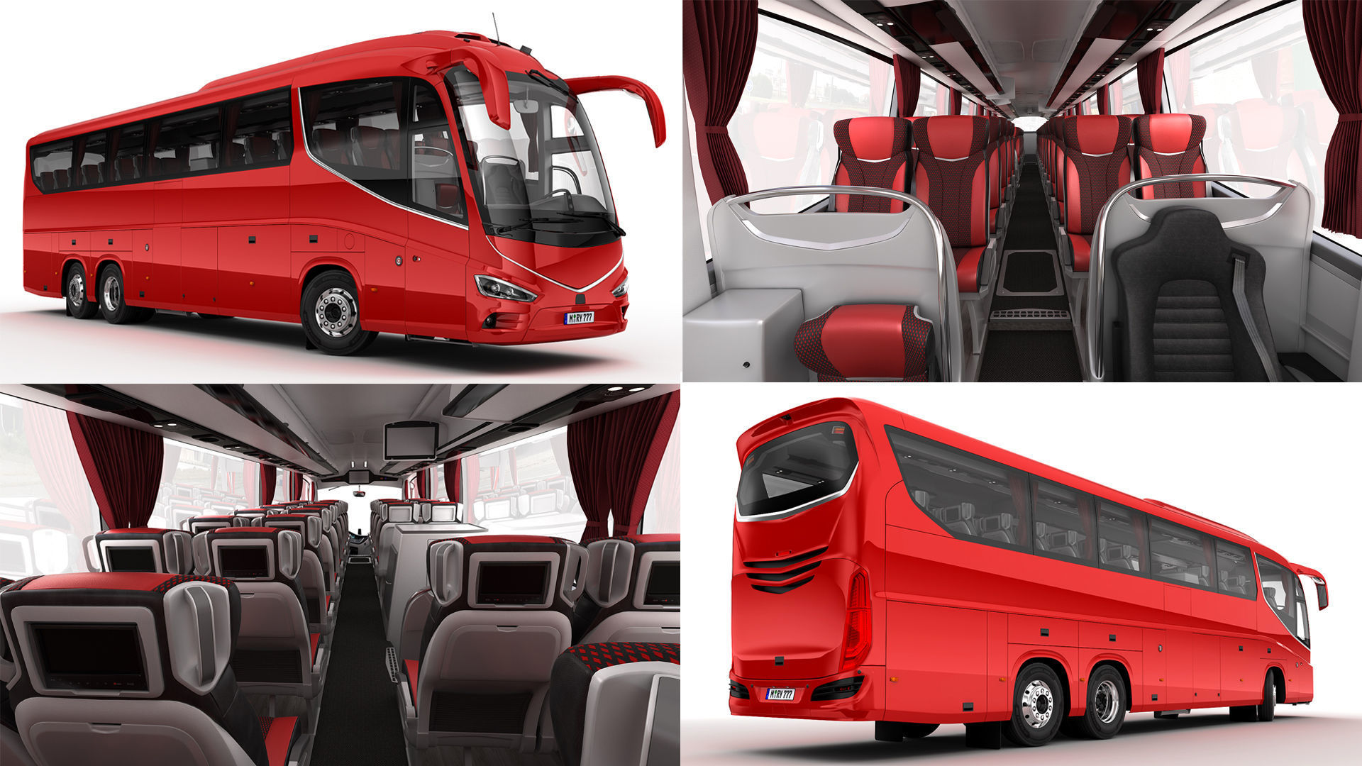 Tour Bus 6X2 3D model_1