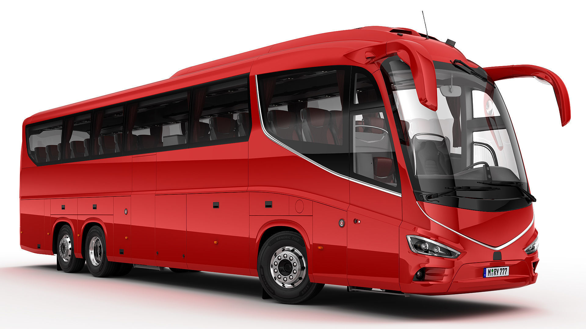 Tour Bus 6X2 3D model_2