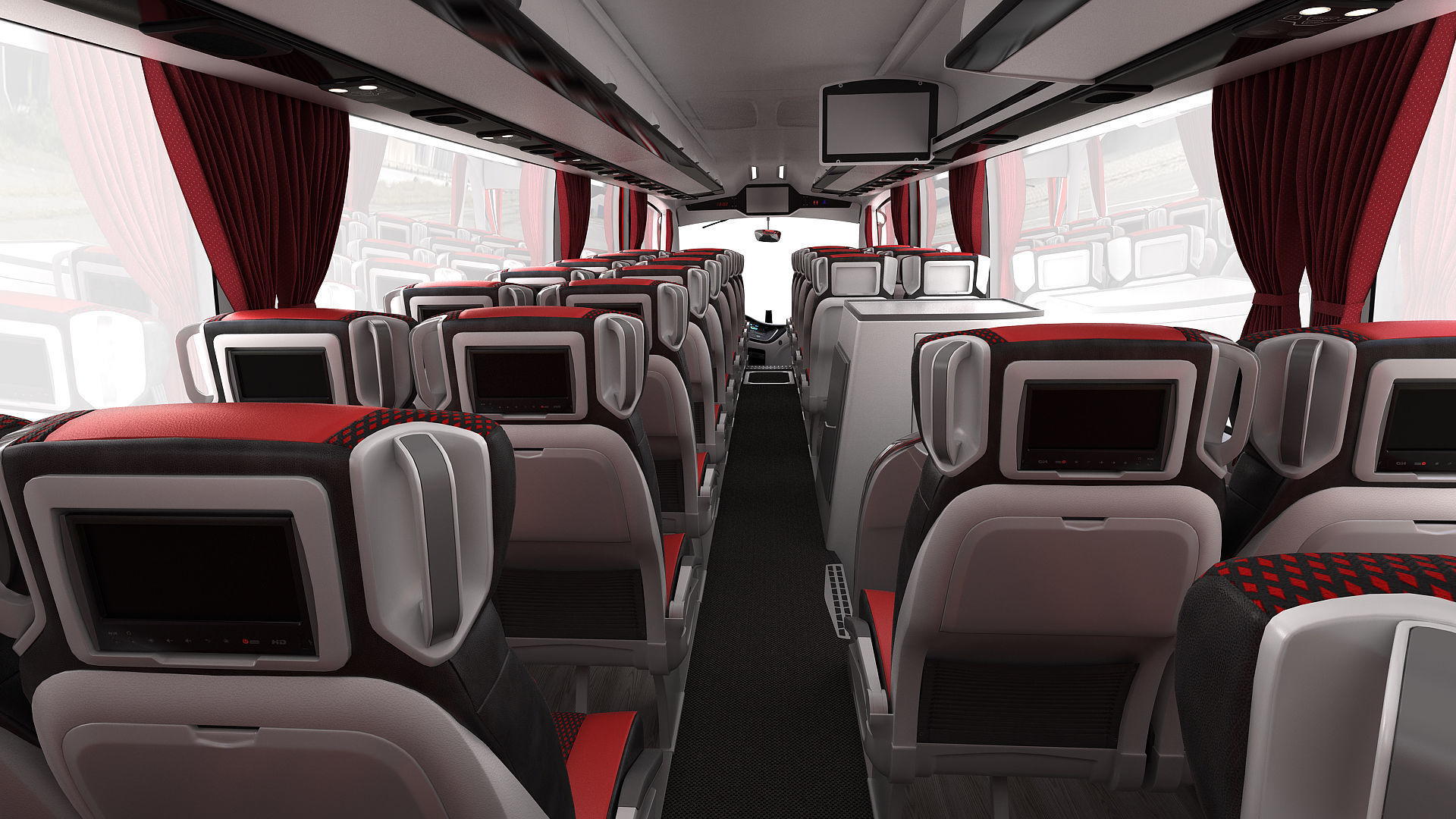 Tour Bus 6X2 3D model_5