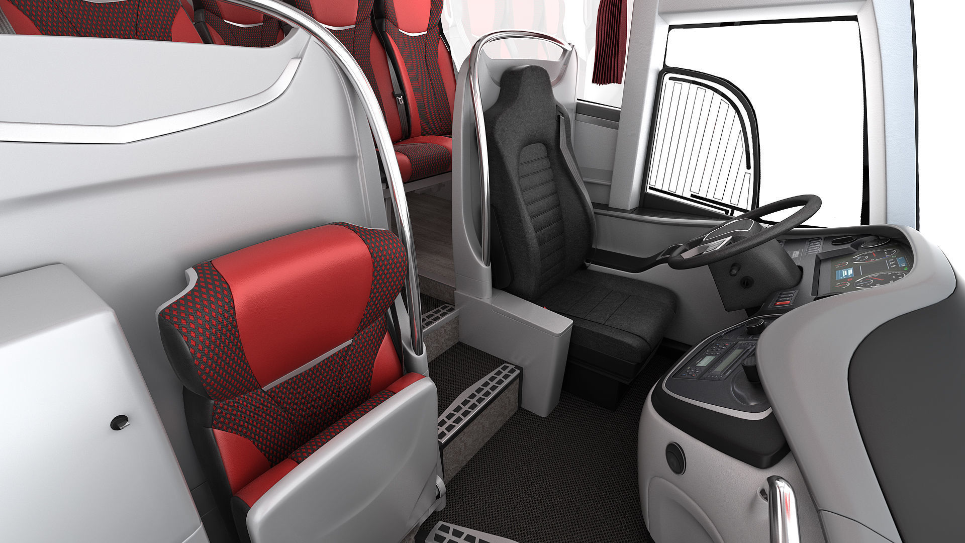 Tour Bus 6X2 3D model_26