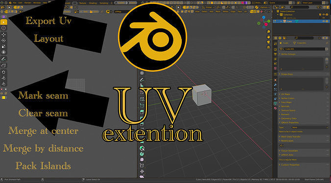 Uv toolbar addon for Blender  3D model