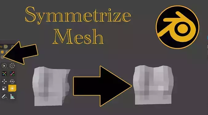 Symmetrize addon for Blender 3D model