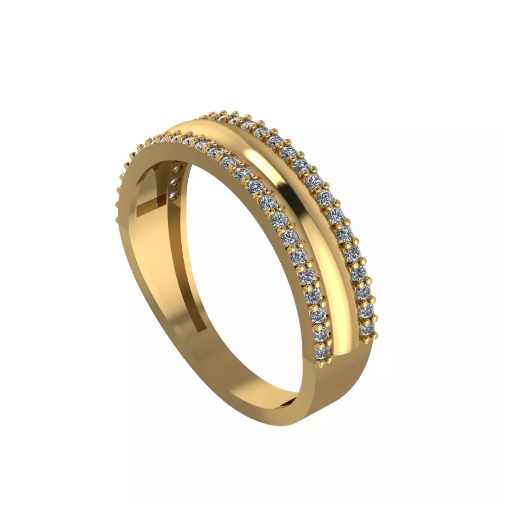 mirror center Wedding Ring  3D print model_0