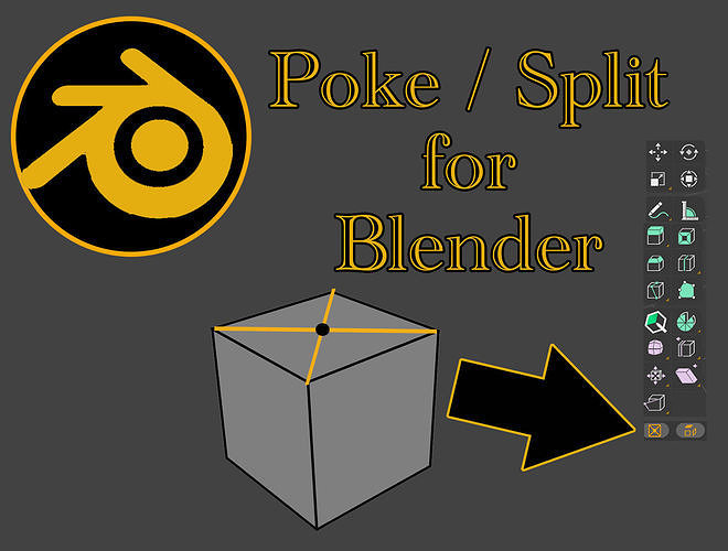 Poke Split addon for Blender 3D model