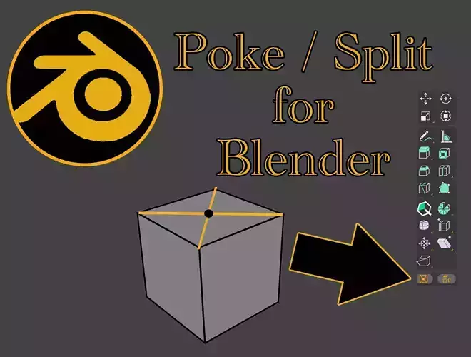 Poke Split addon for Blender 3D model