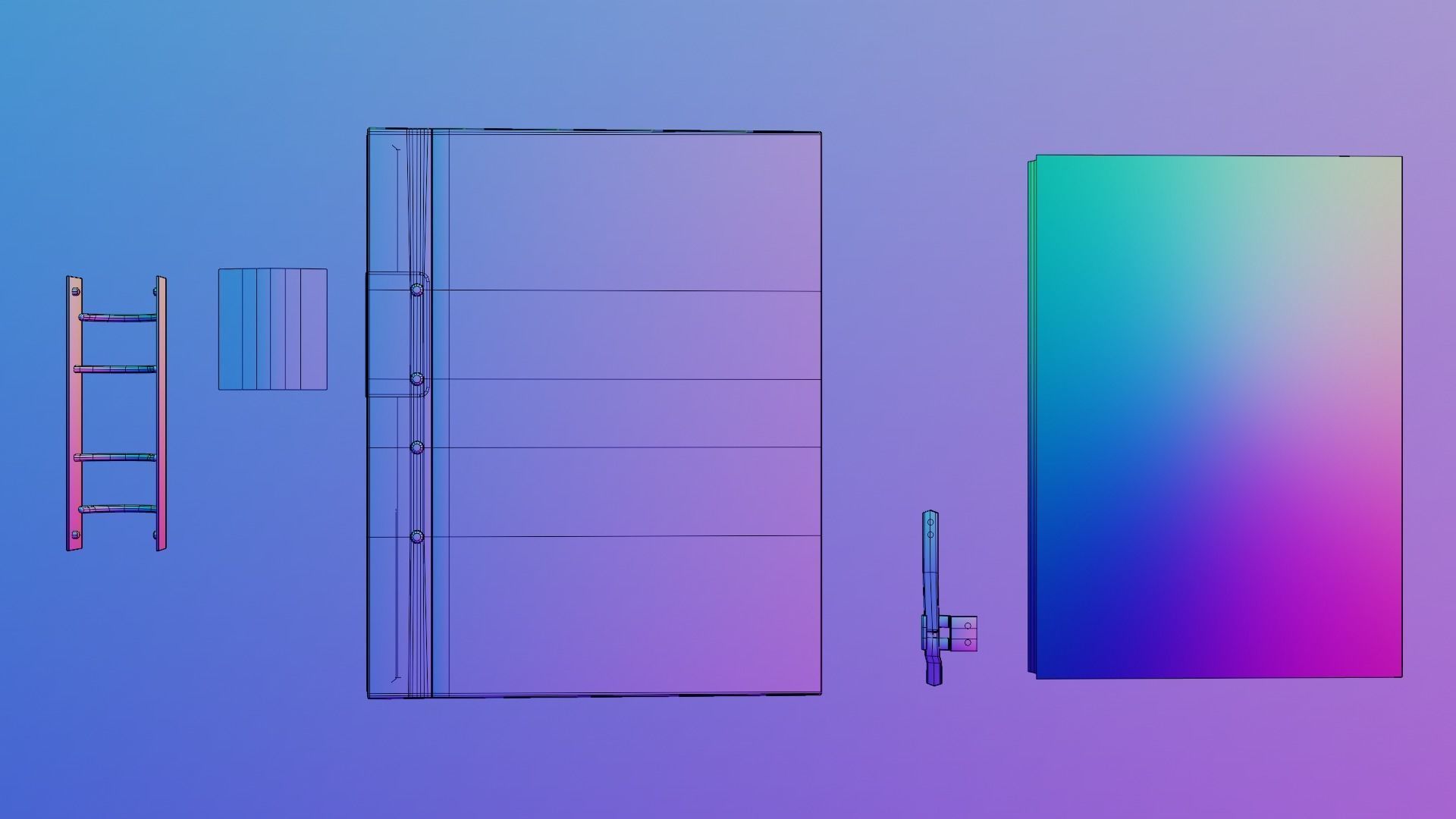 Decorated shelf 3D model_9