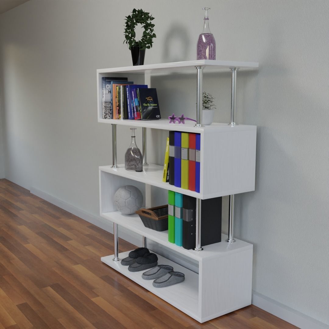 Decorated shelf 3D model_4