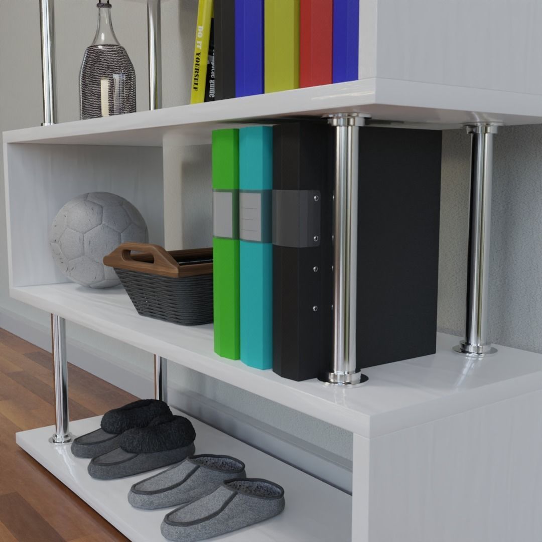 Decorated shelf 3D model_2