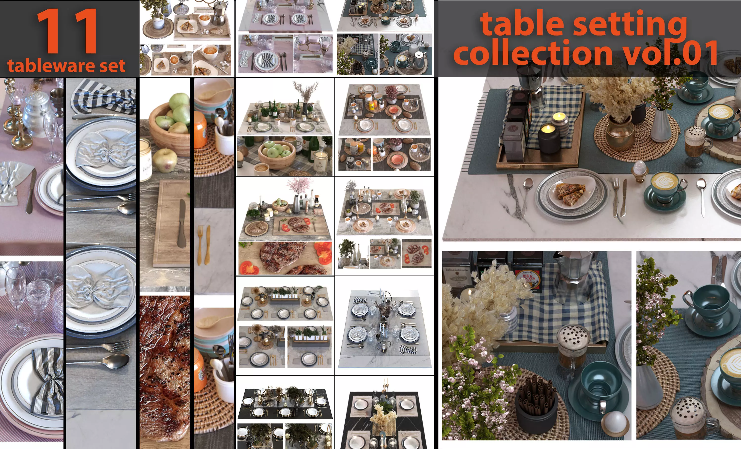 table setting collection vol 01 3D model