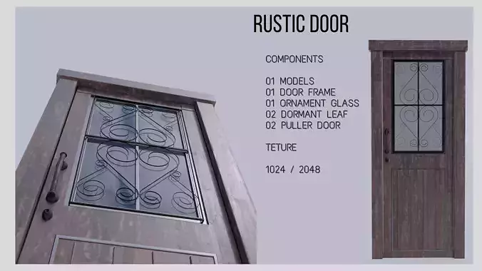 Rustic door for scene composition