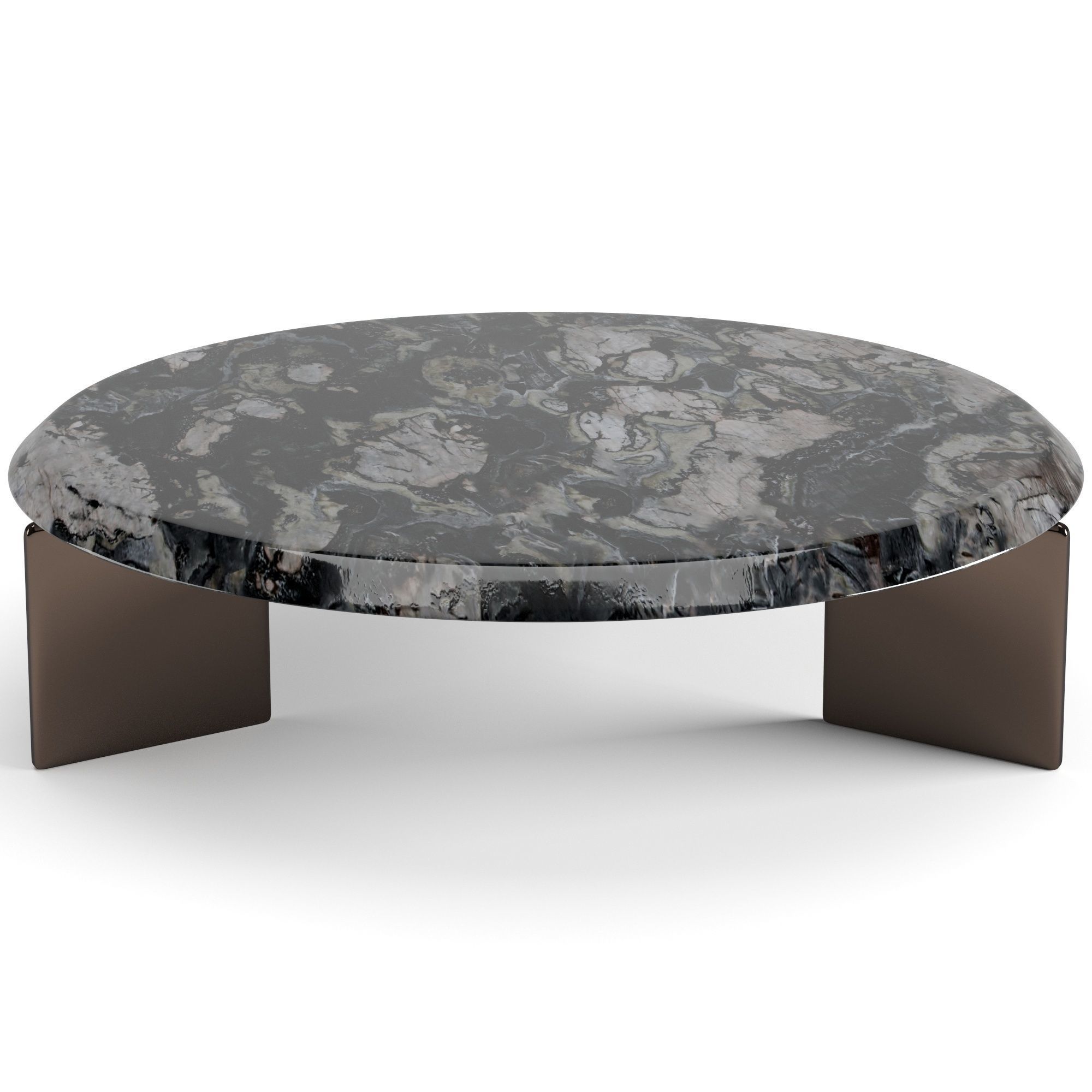 Minotti Keel round coffee tables set 3D model_10