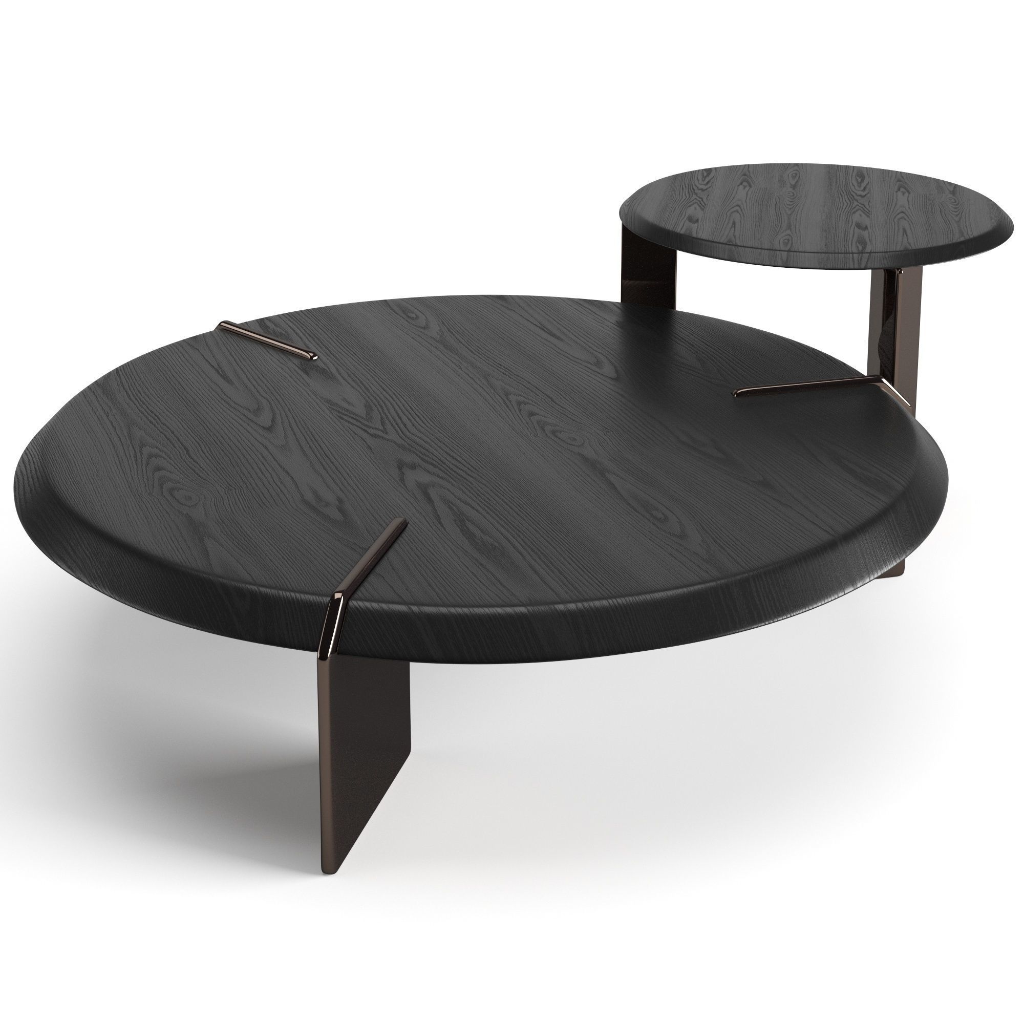 Minotti Keel round coffee tables set 3D model_3