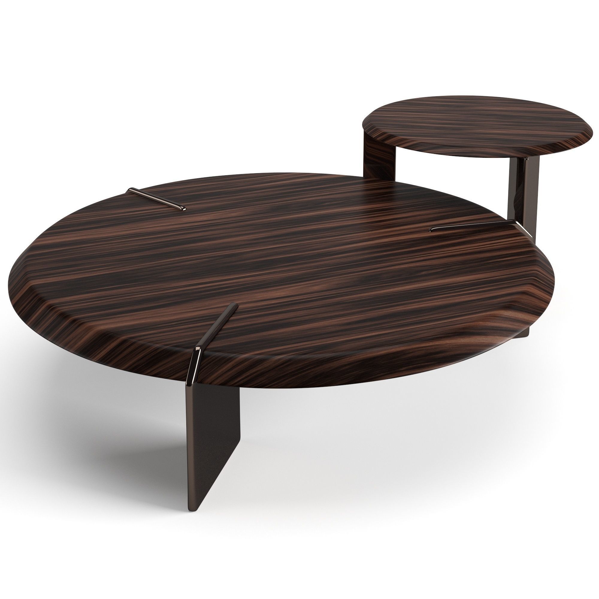 Minotti Keel round coffee tables set 3D model_6