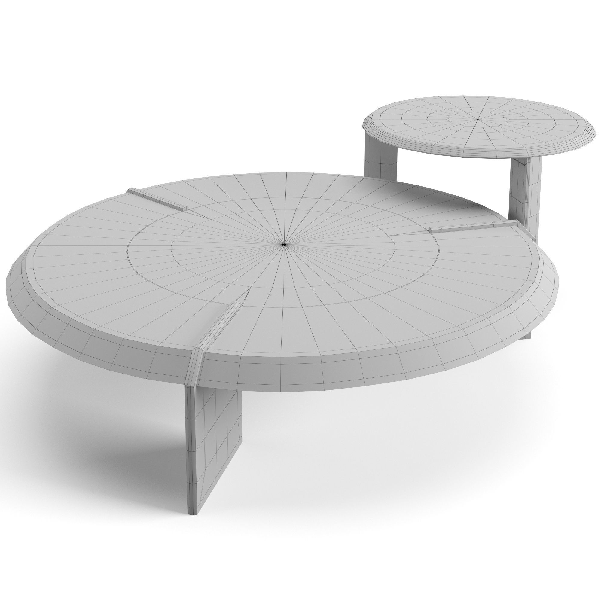 Minotti Keel round coffee tables set 3D model_8