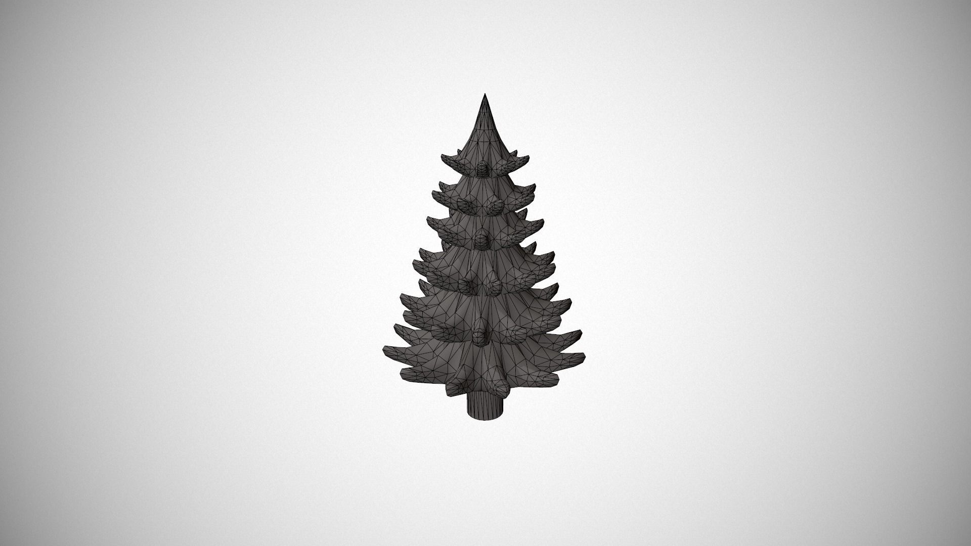 Gold Metal Christmas Tree Ornament Low-poly 3D model_20