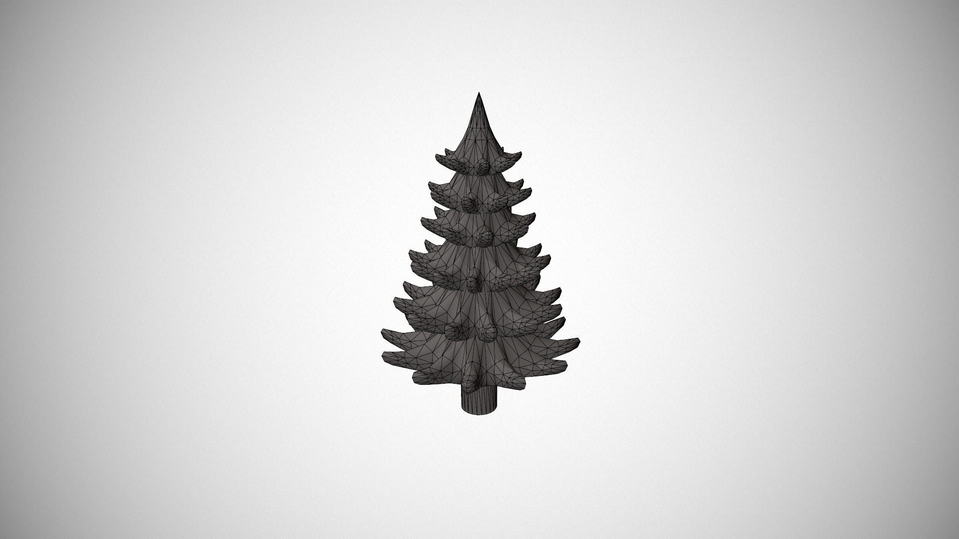 Gold Metal Christmas Tree Ornament Low-poly 3D model_15