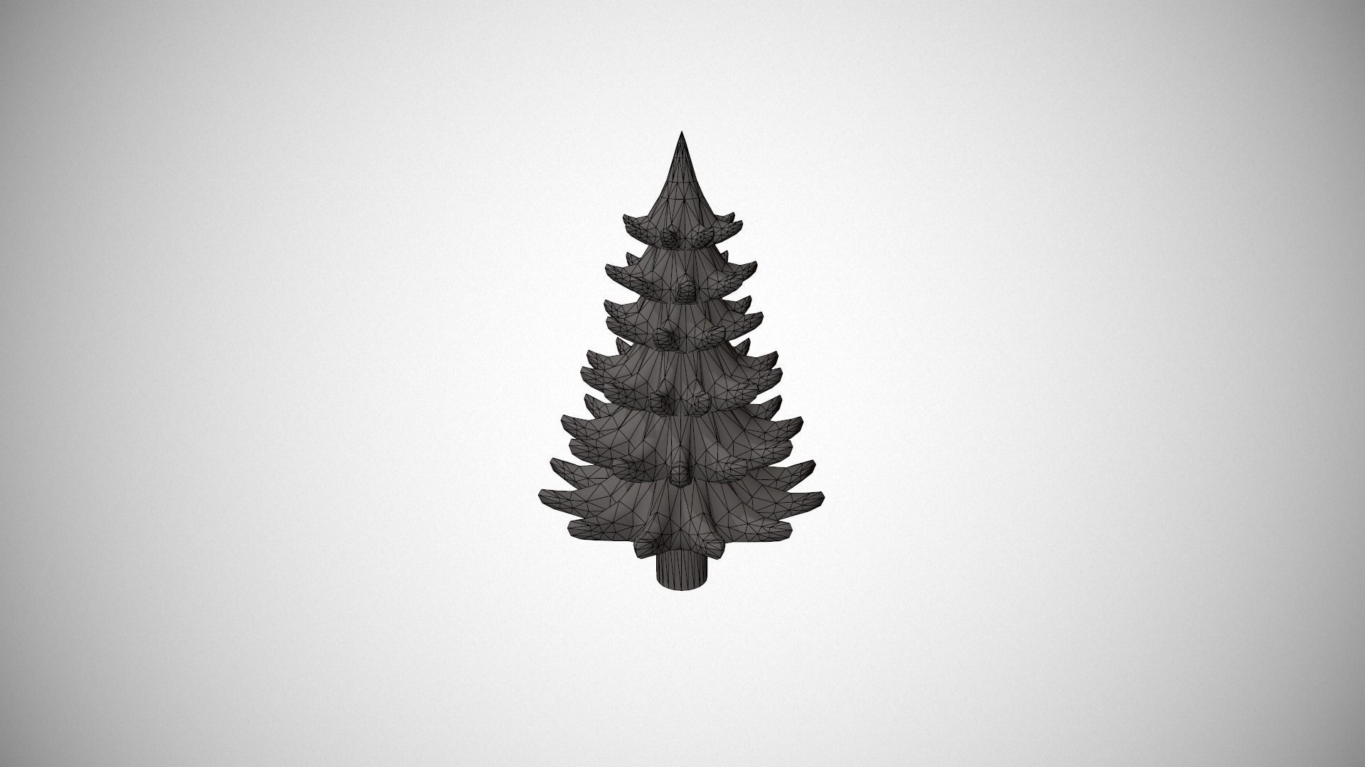 Gold Metal Christmas Tree Ornament Low-poly 3D model_21