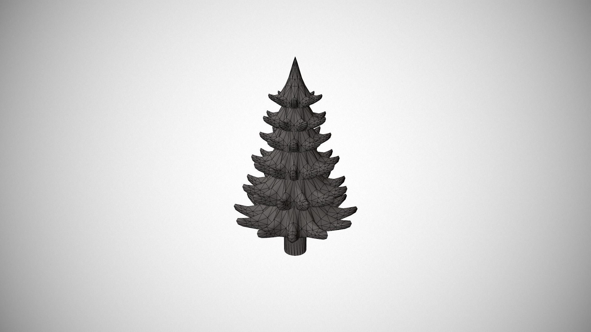 Gold Metal Christmas Tree Ornament Low-poly 3D model_16