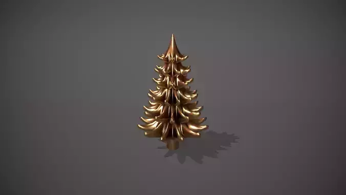 Gold Metal Christmas Tree Ornament