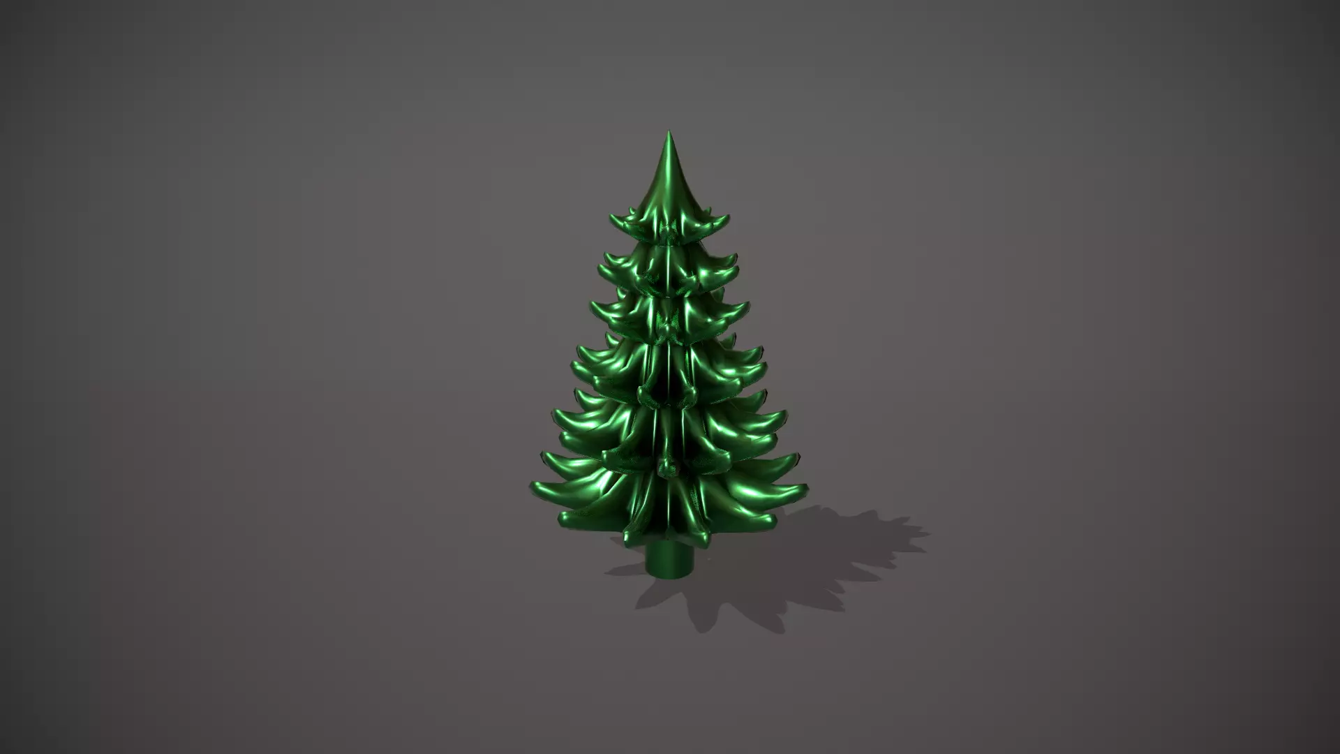 Green Metal Christmas Tree Ornament Low-poly 3D model_0