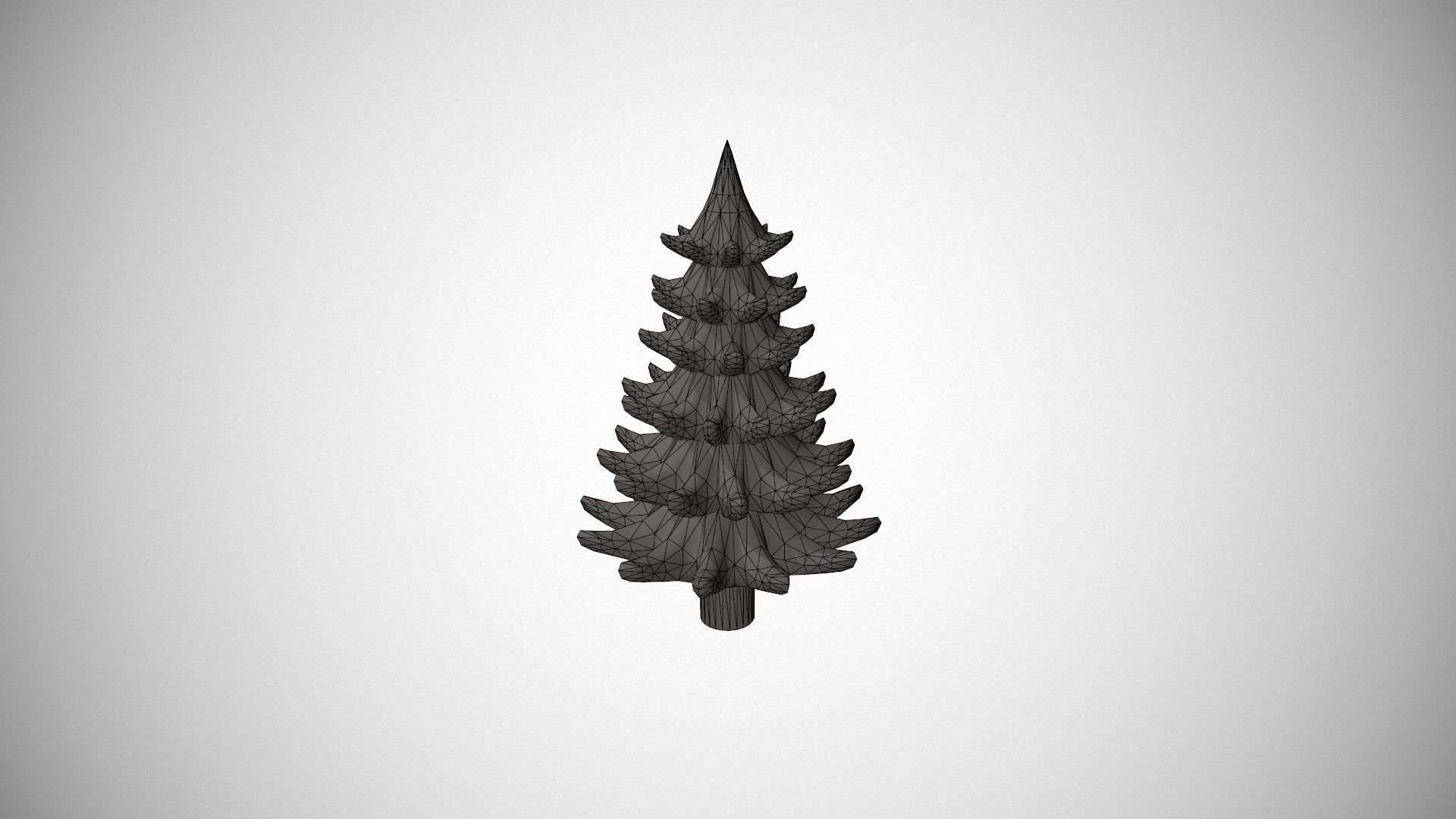 Green Metal Christmas Tree Ornament Low-poly 3D model_23