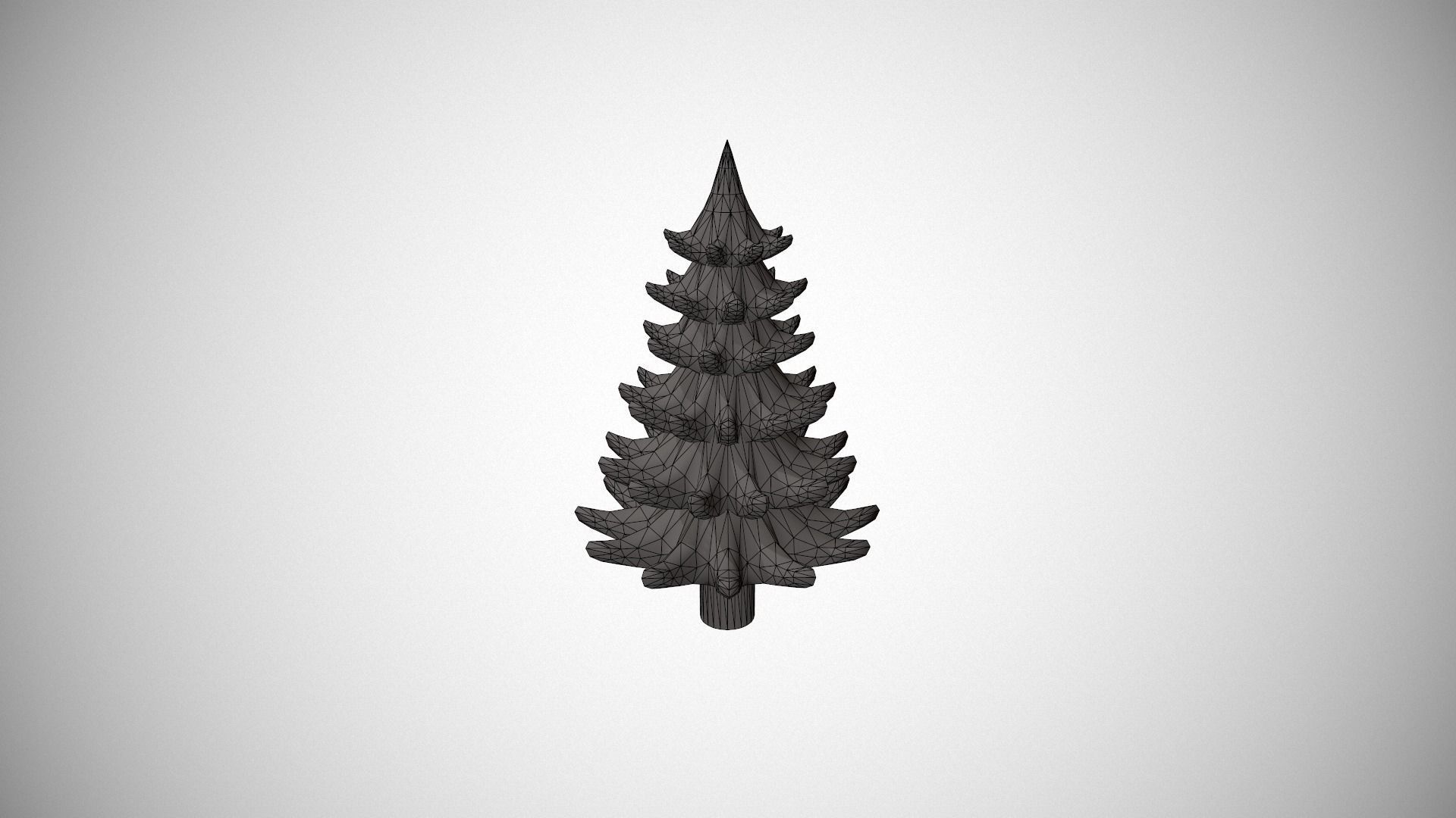 Green Metal Christmas Tree Ornament Low-poly 3D model_17