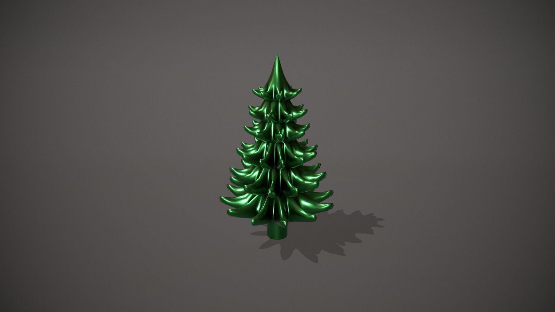 Green Metal Christmas Tree Ornament Low-poly 3D model_7