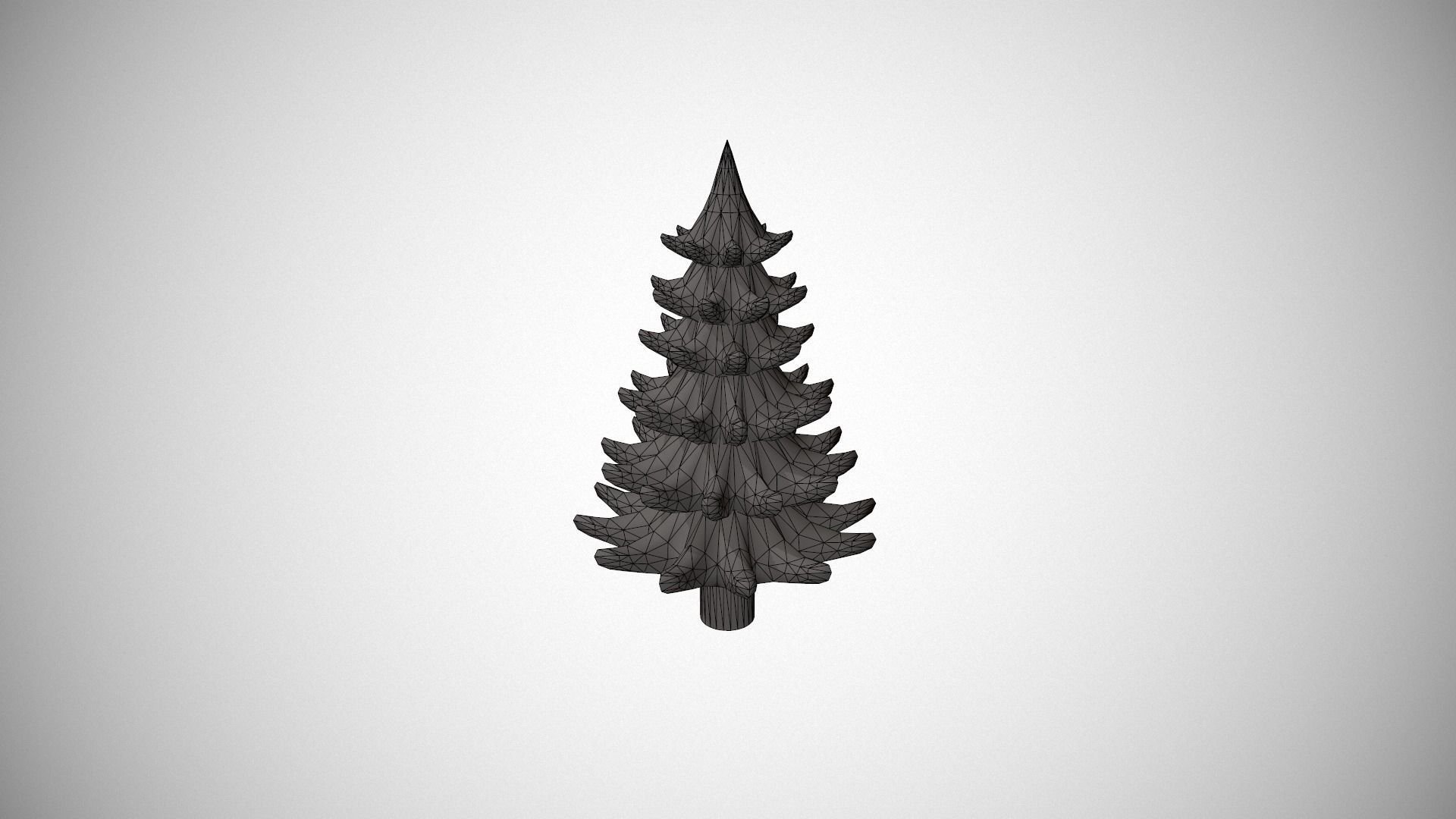 Green Metal Christmas Tree Ornament Low-poly 3D model_19