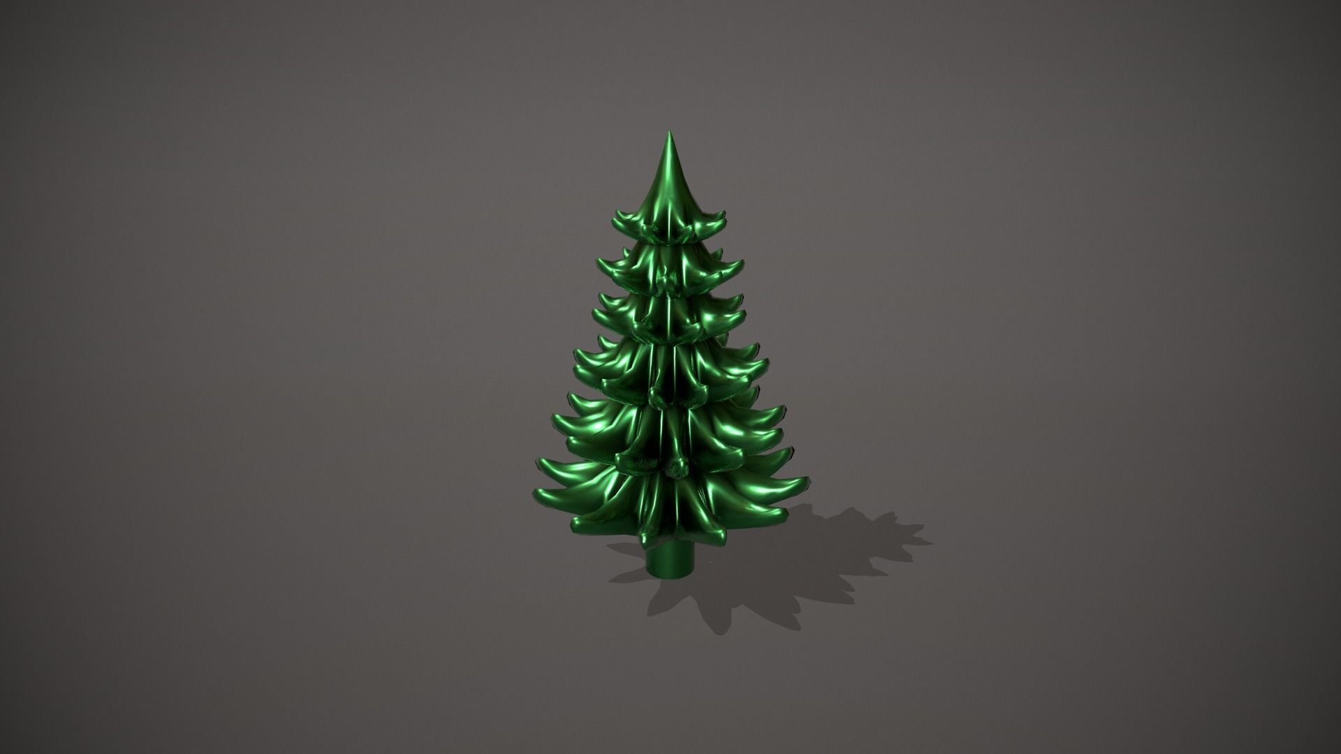 Green Metal Christmas Tree Ornament Low-poly 3D model_2