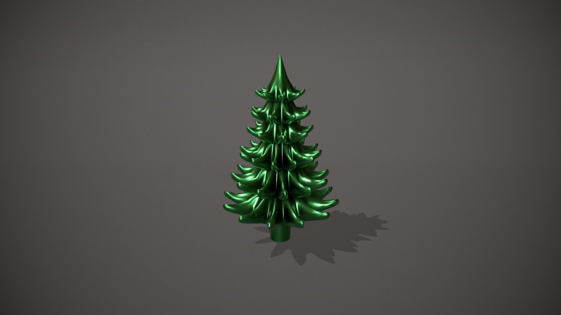 Green Metal Christmas Tree Ornament Low-poly 3D model_11
