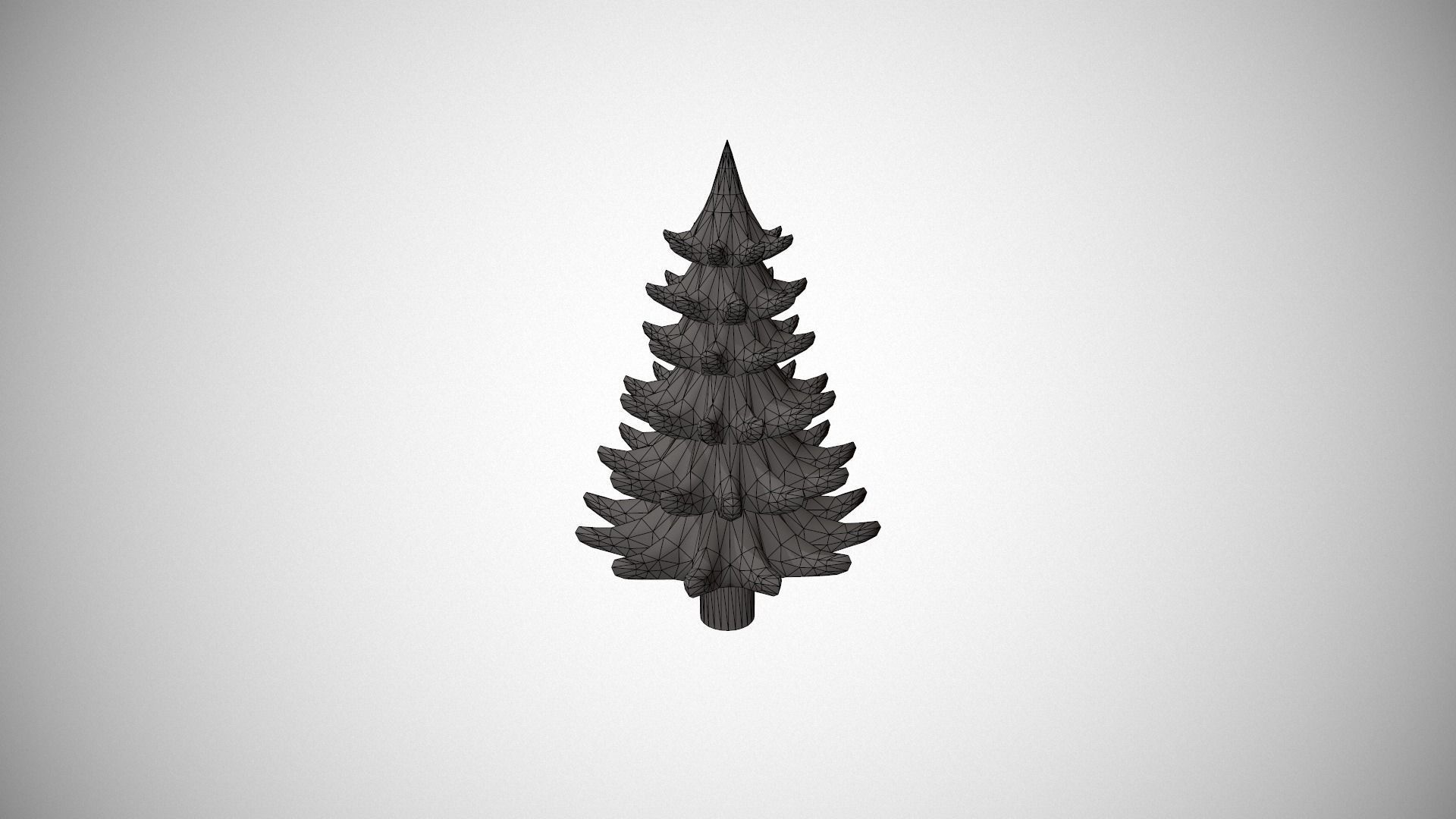 Silver Metal Christmas Tree Ornament Low-poly 3D model_13