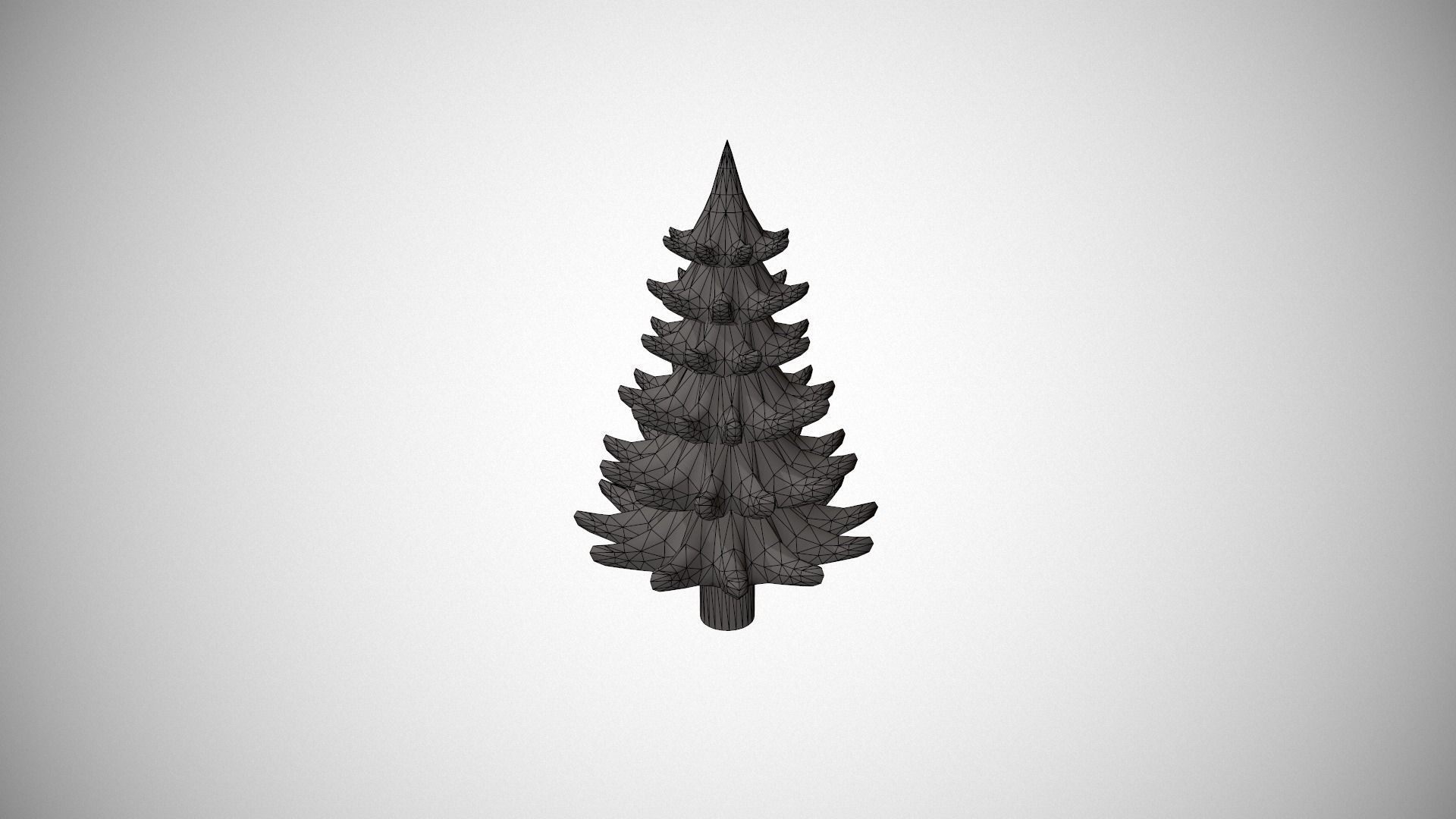 Silver Metal Christmas Tree Ornament Low-poly 3D model_18