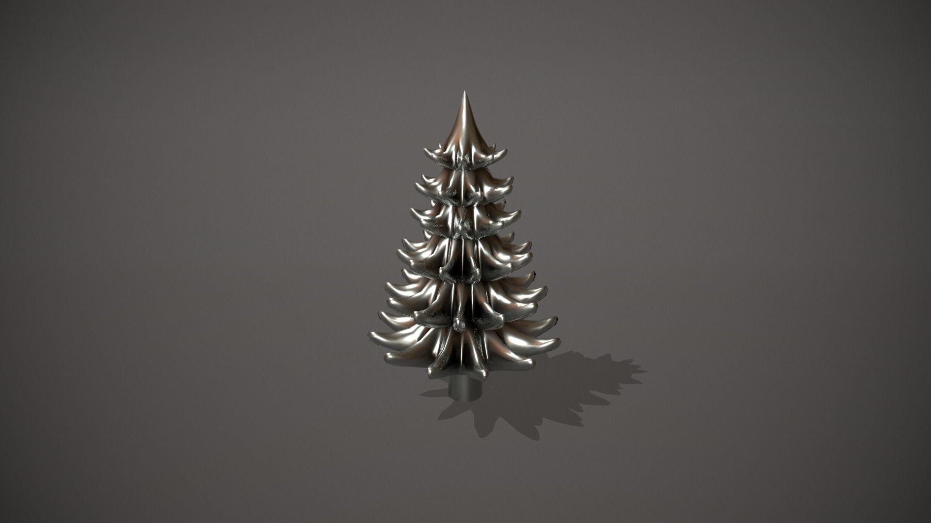 Silver Metal Christmas Tree Ornament Low-poly 3D model_8