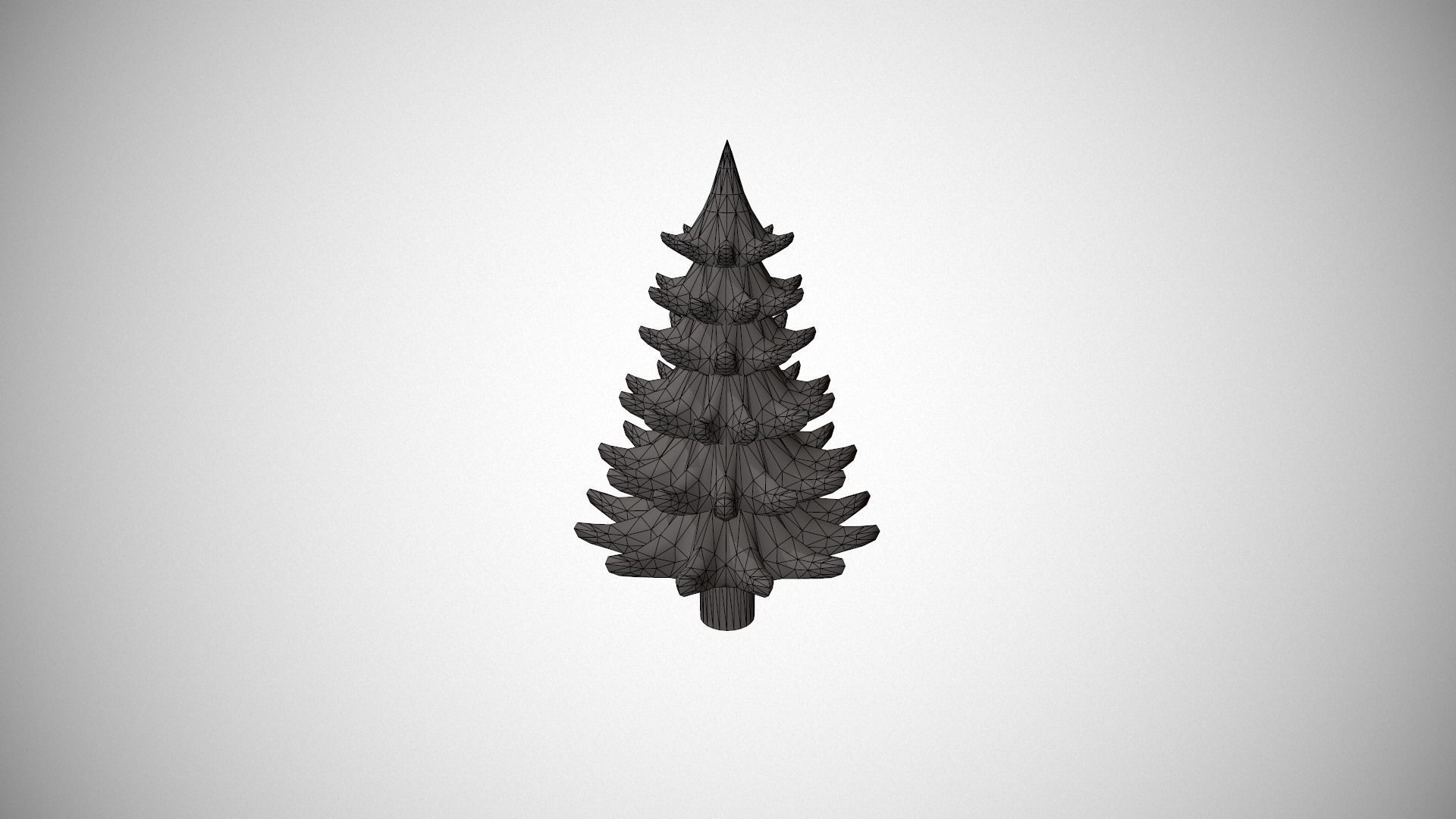 Silver Metal Christmas Tree Ornament Low-poly 3D model_12