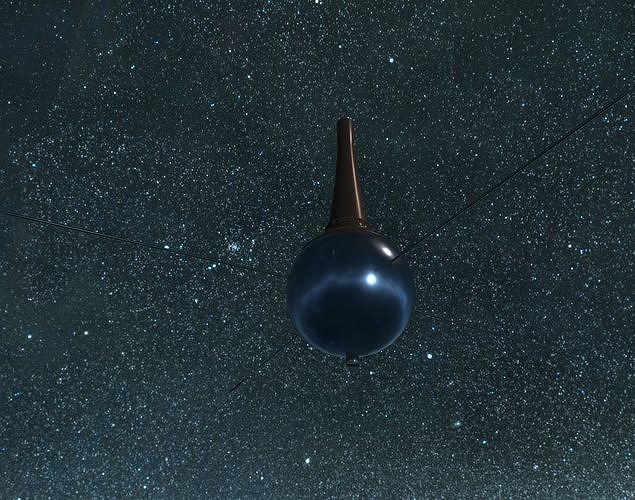 Vanguard 3 Satellite Low-poly 3D model
