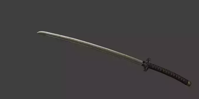 Srylized Japanese katana PBR Low-Poly game ready