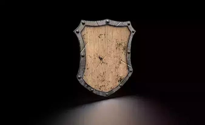 Polygonal soldier wooden shield armor