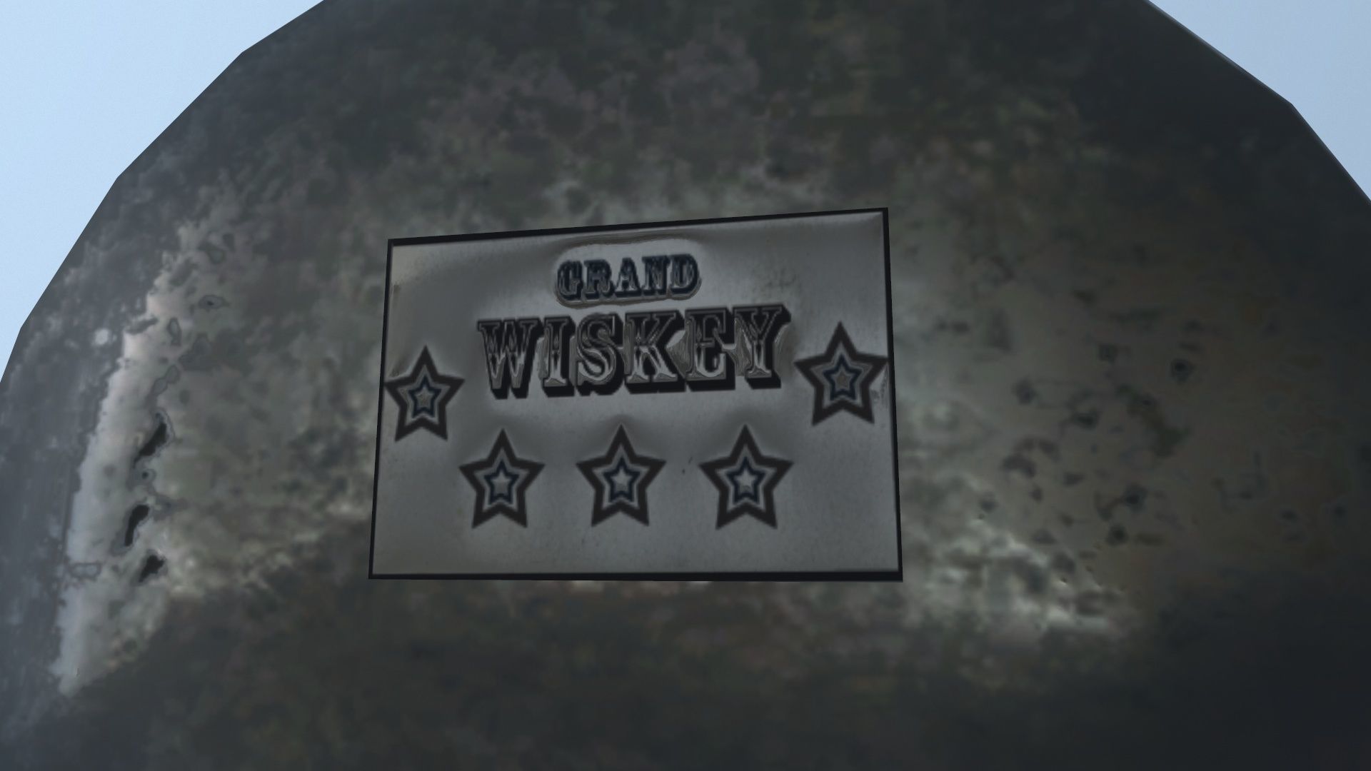 Old flask whiskey Low-poly 3D model_4