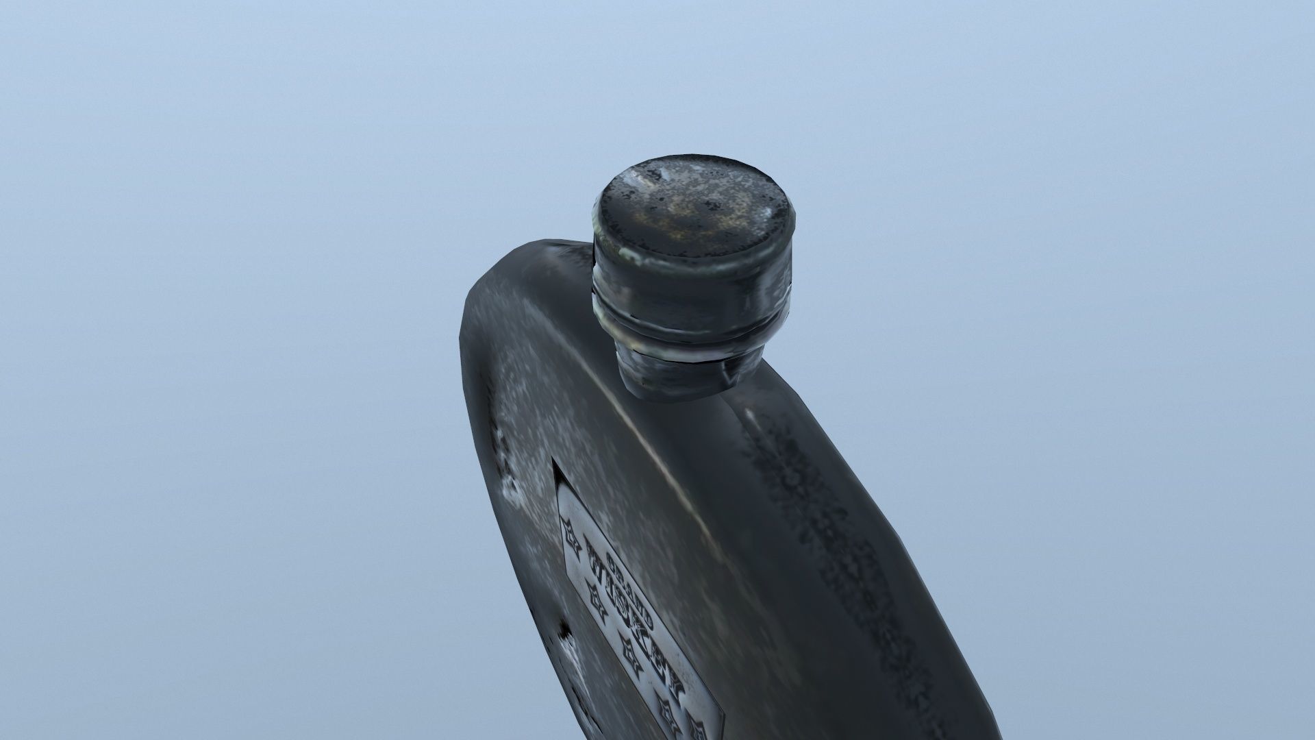 Old flask whiskey Low-poly 3D model_3