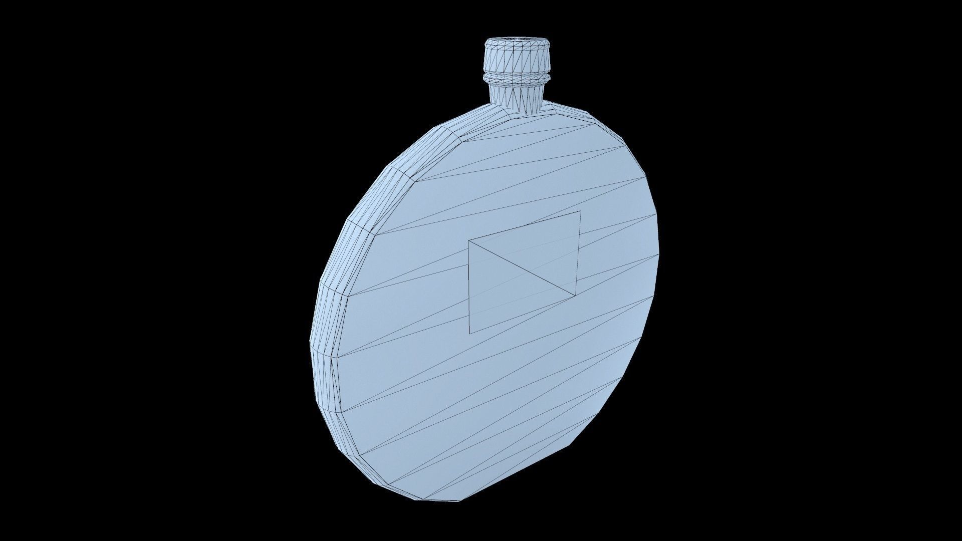 Old flask whiskey Low-poly 3D model_6