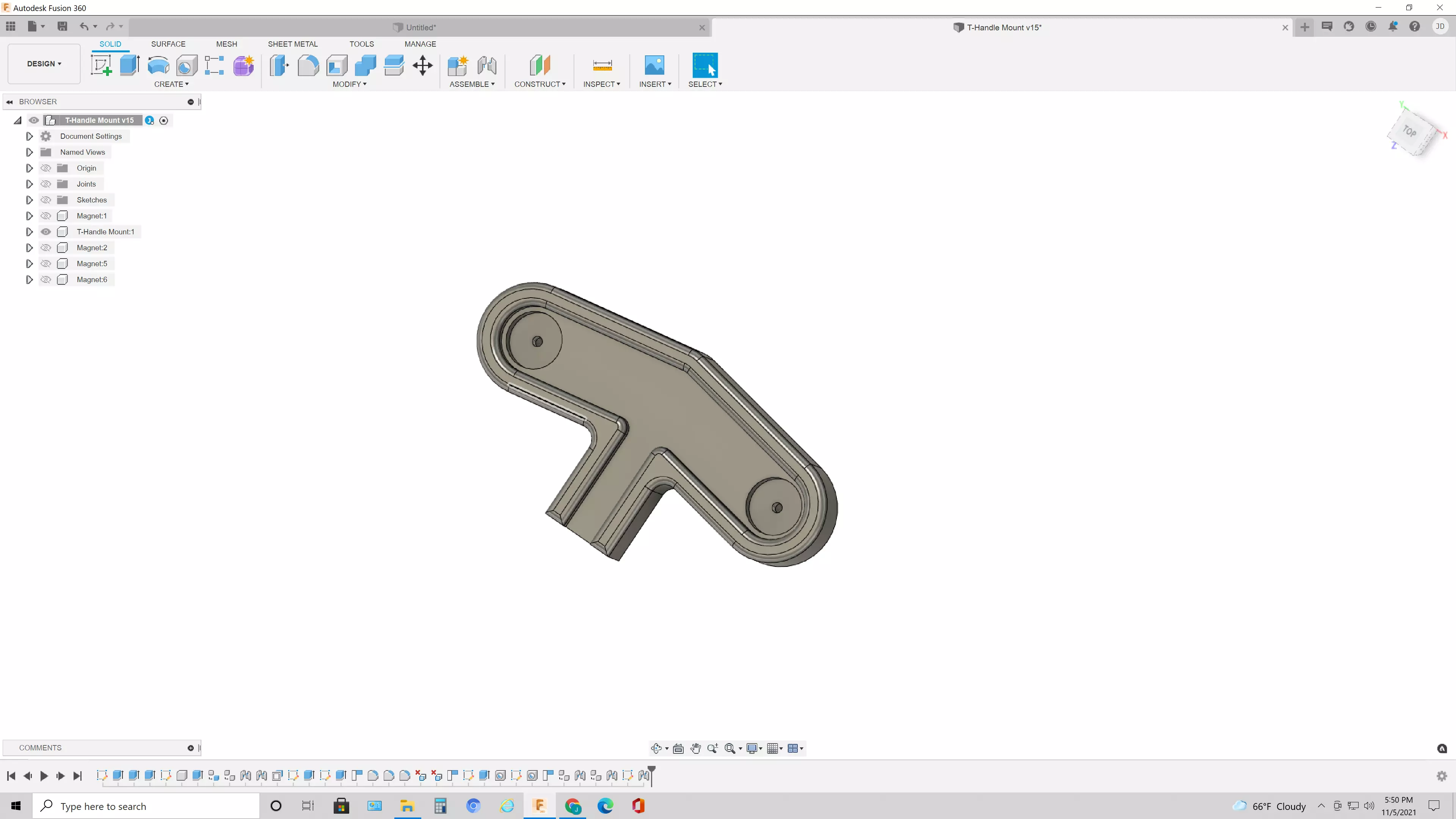 T- Handle Mount 3D print model