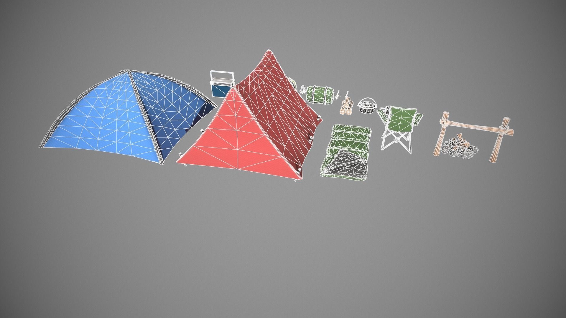 Stylized Camping Prop Pack - 23 Unique Assets Low-poly 3D model_10