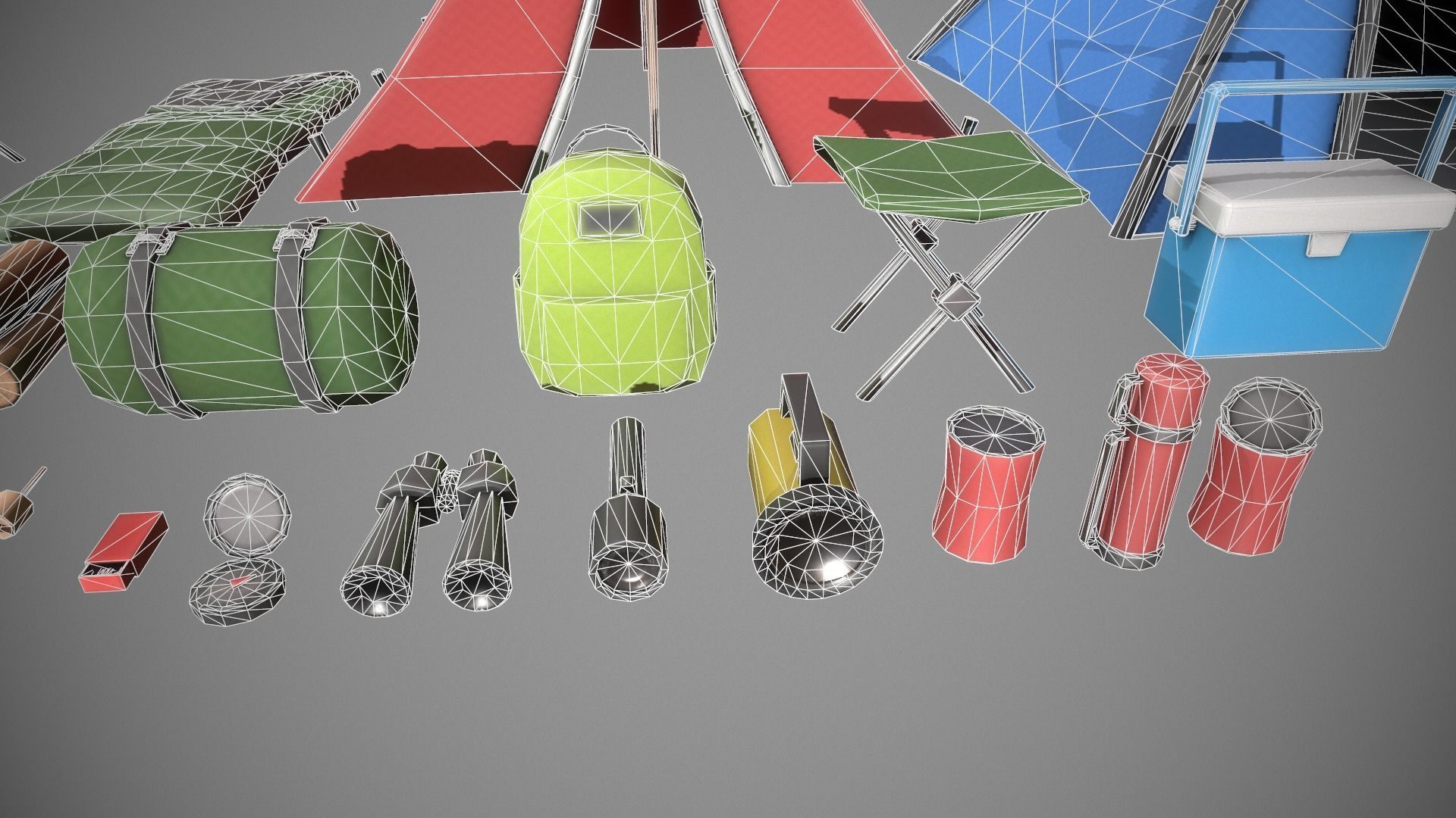 Stylized Camping Prop Pack - 23 Unique Assets Low-poly 3D model_14
