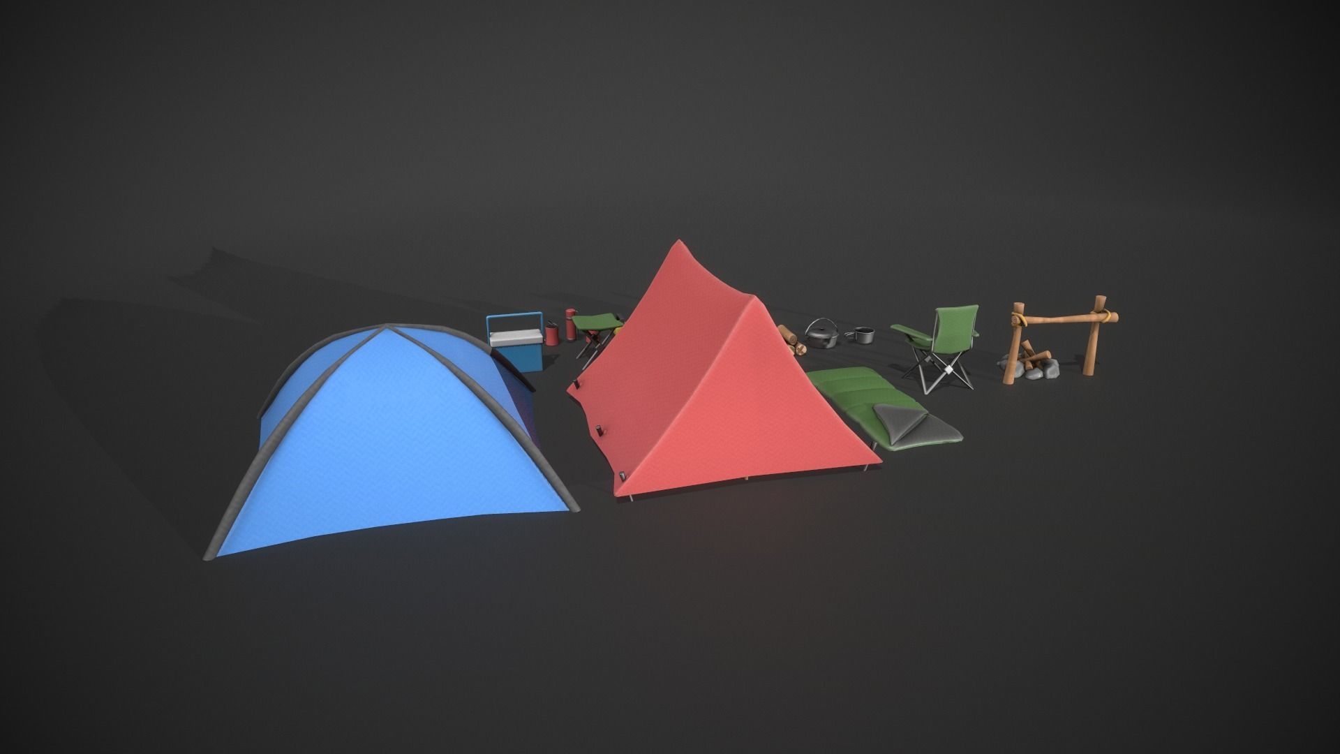 Stylized Camping Prop Pack - 23 Unique Assets Low-poly 3D model_2