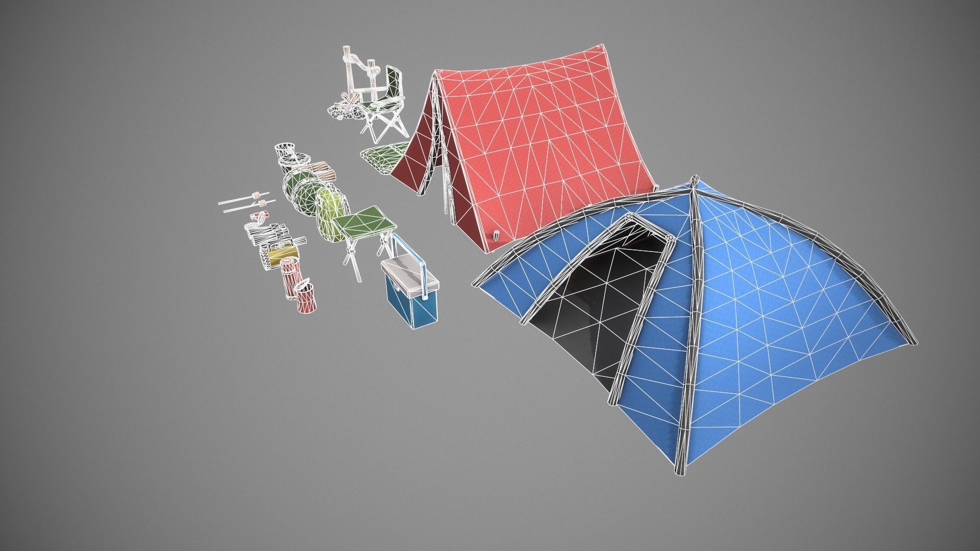 Stylized Camping Prop Pack - 23 Unique Assets Low-poly 3D model_12