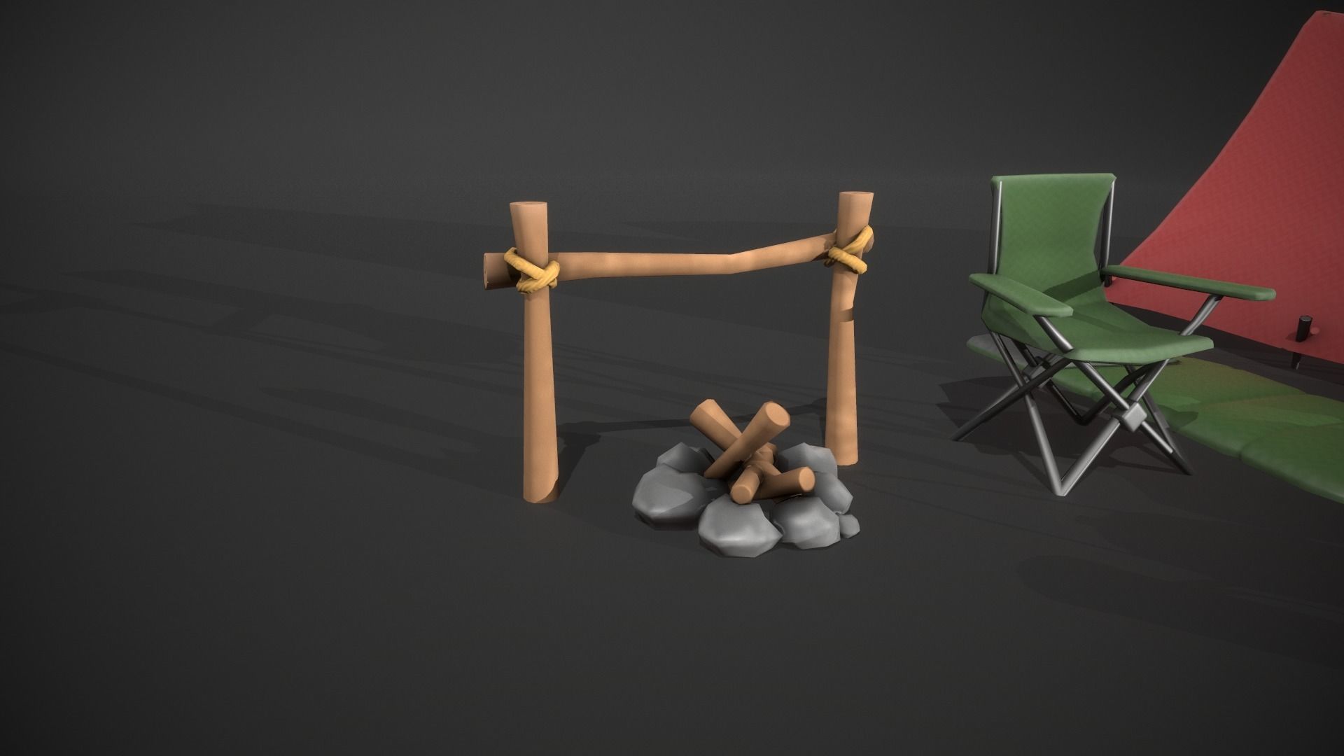 Stylized Camping Prop Pack - 23 Unique Assets Low-poly 3D model_5
