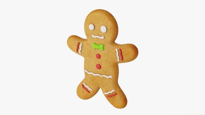 Gingerbread Man Low-poly 3D model
