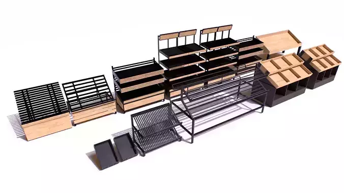 Racks and stands Low-poly 3D model
