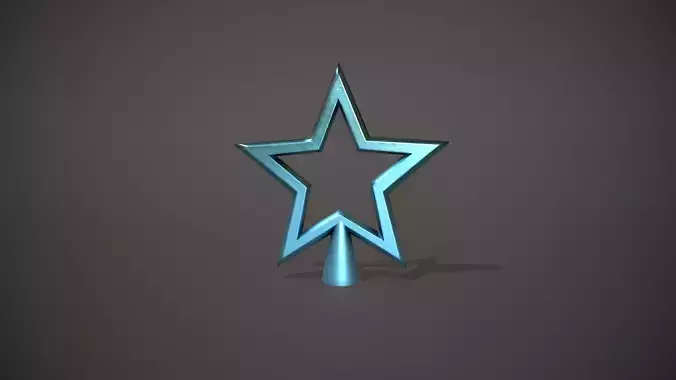 Blue Cut Out Star Tree Topper Low-poly 3D model