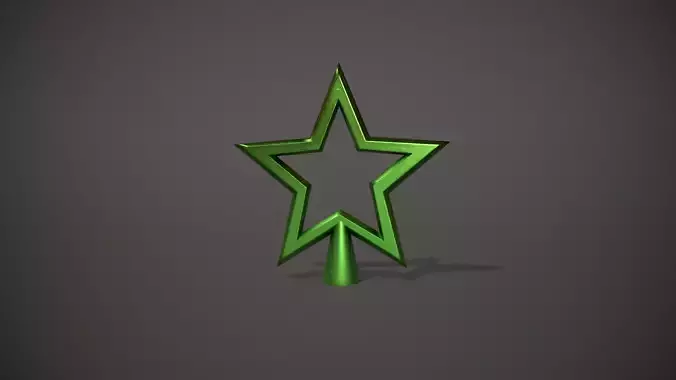 Green Cut Out Star Tree Topper Low-poly 3D model